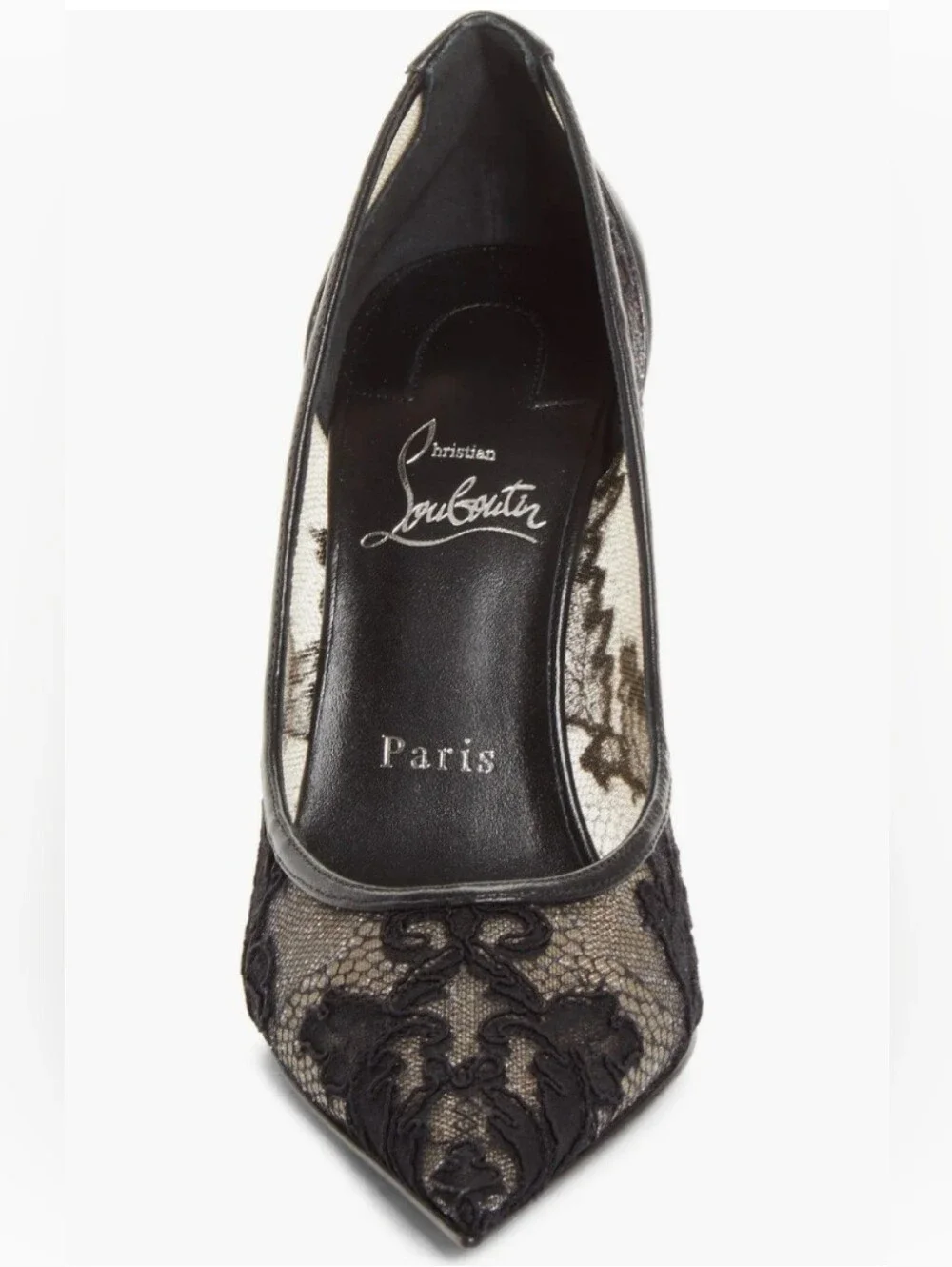 Miss Z Pointy Toe Lace Pump Christian Louboutin Size 39